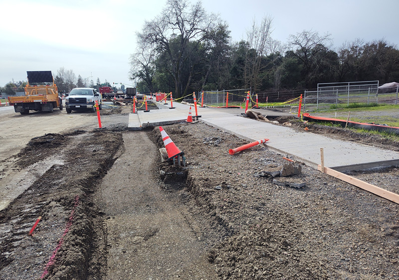 Installation of new sidewalks and driveways along Fulton Road