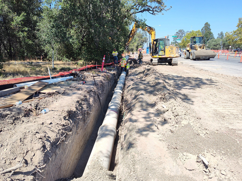 Installation of the new storm drain